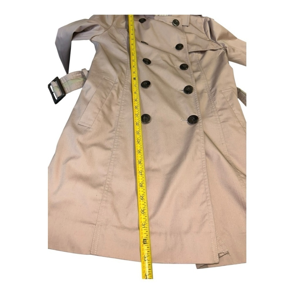 MAYSON GRAY Pink Trench Coat Double Button Waist Belt Knee Length Size 2 - Picture 12 of 16
